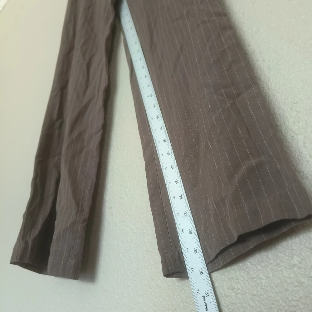 J.Jill women's dress pants size 6 brown with stripes straight legs pockets offic